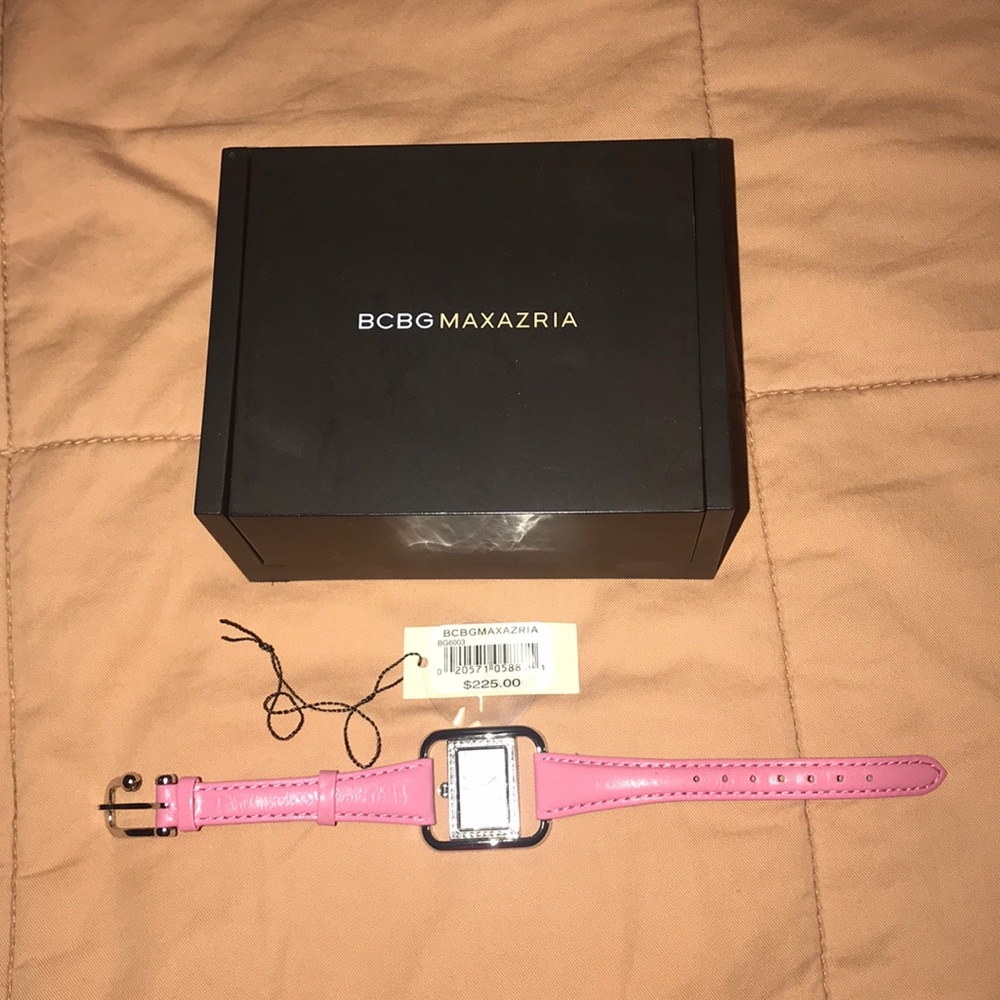 Vintage BCBG pink leather watch